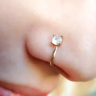 Stainless Steel Nose Ring|No Piercing Nose Ring for Women Girls|Small Hoop Nose Ring