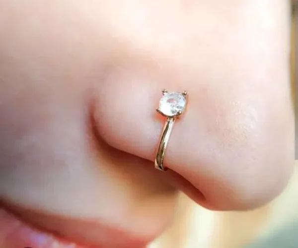 Stainless Steel Nose Ring|No Piercing Nose Ring for Women Girls|Small Hoop Nose Ring