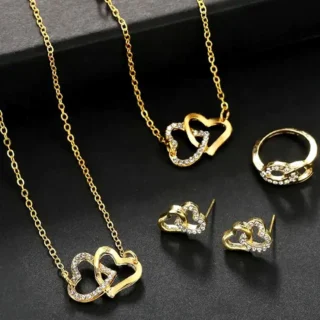 New Golden Colour four piece jewellery set For girls