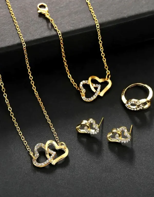 New Golden Colour four piece jewellery set For girls